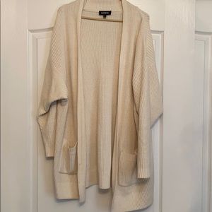 Express over size cream cardigan